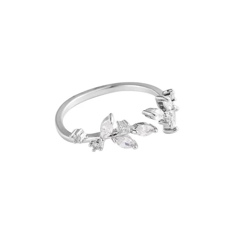 Majorelle Leaf Zircon Adjustable Rings