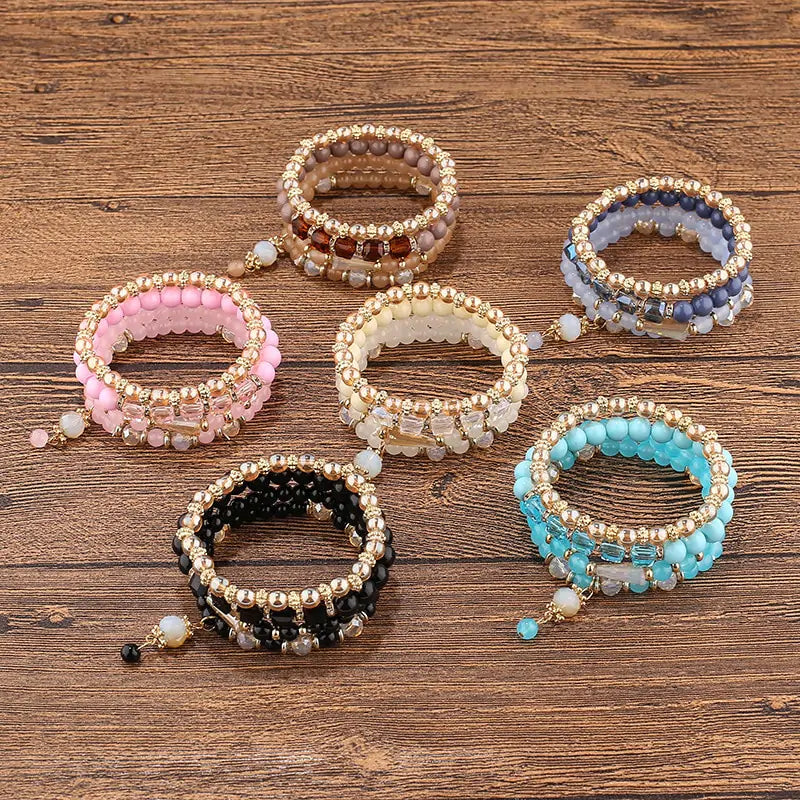 Multilayer Elastic Weave Bracelet