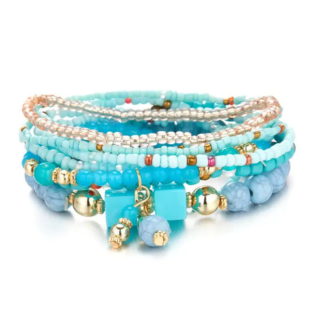 Multilayer Elastic Weave Bracelet