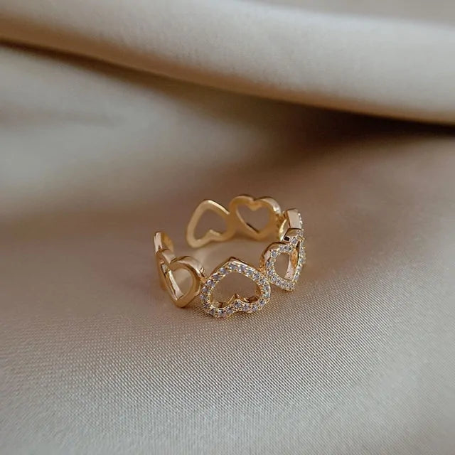 Majorelle Pearl Zircon Gold Open Rings