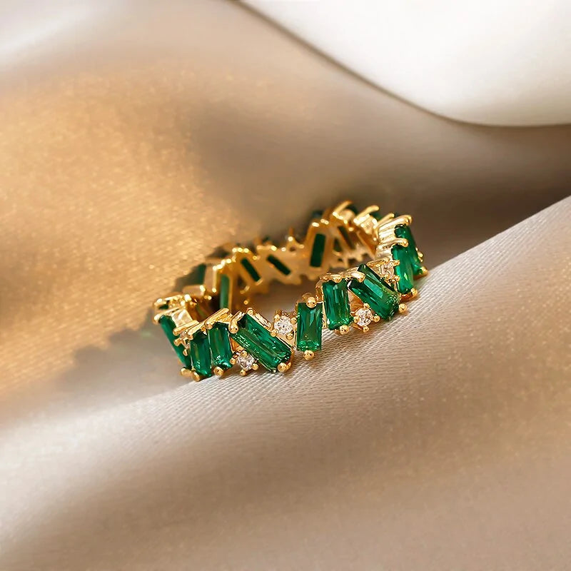 Majorelle Luxury Green Crystal Ring