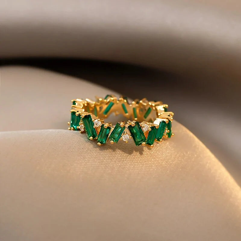 Majorelle Luxury Green Crystal Ring