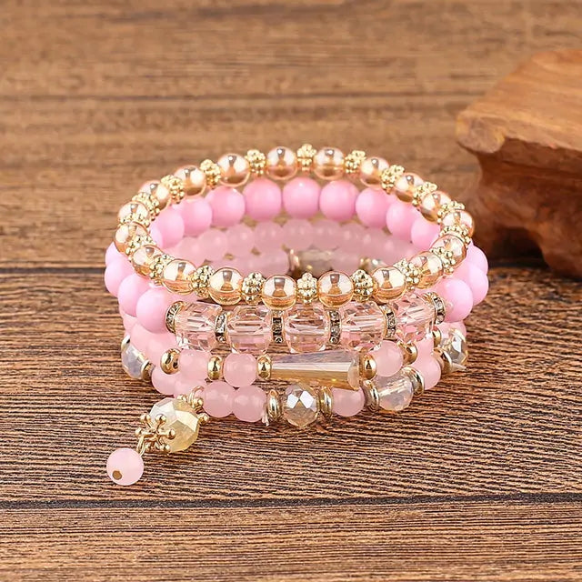 Multilayer Elastic Weave Bracelet