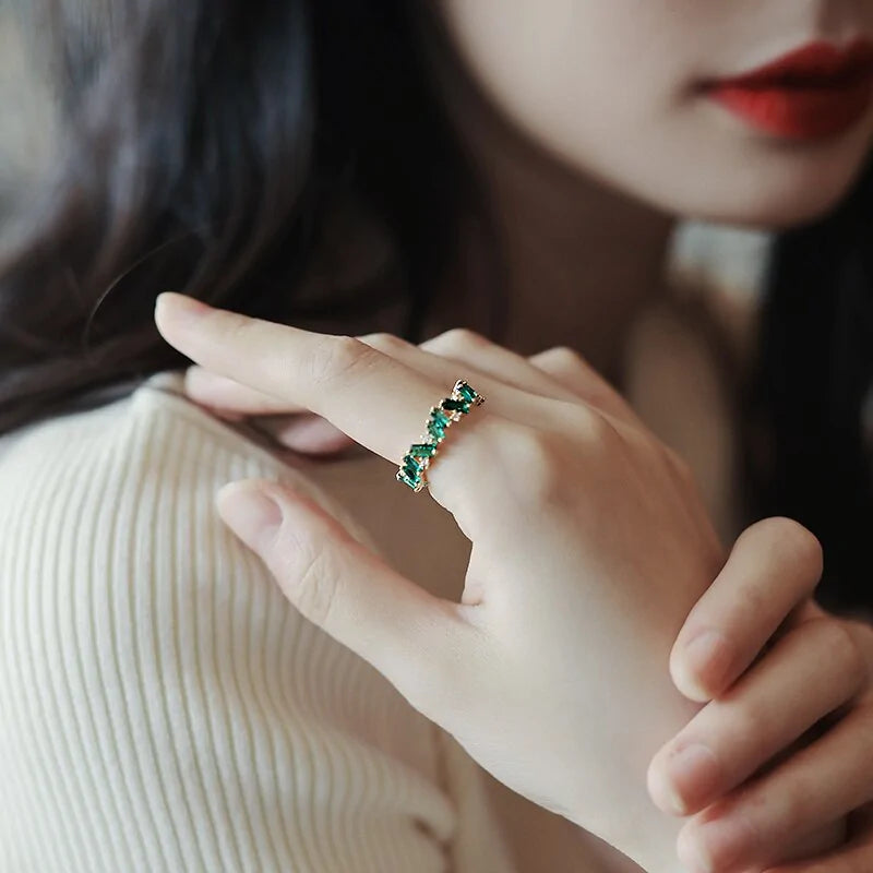 Majorelle Luxury Green Crystal Ring