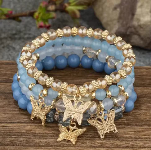 Majorelle Butterfly Bliss Beaded Bracelets