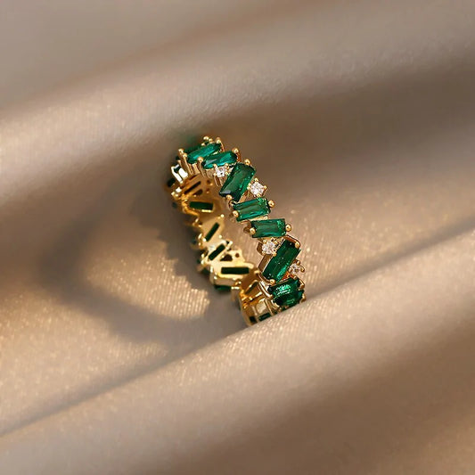 Majorelle Luxury Green Crystal Ring